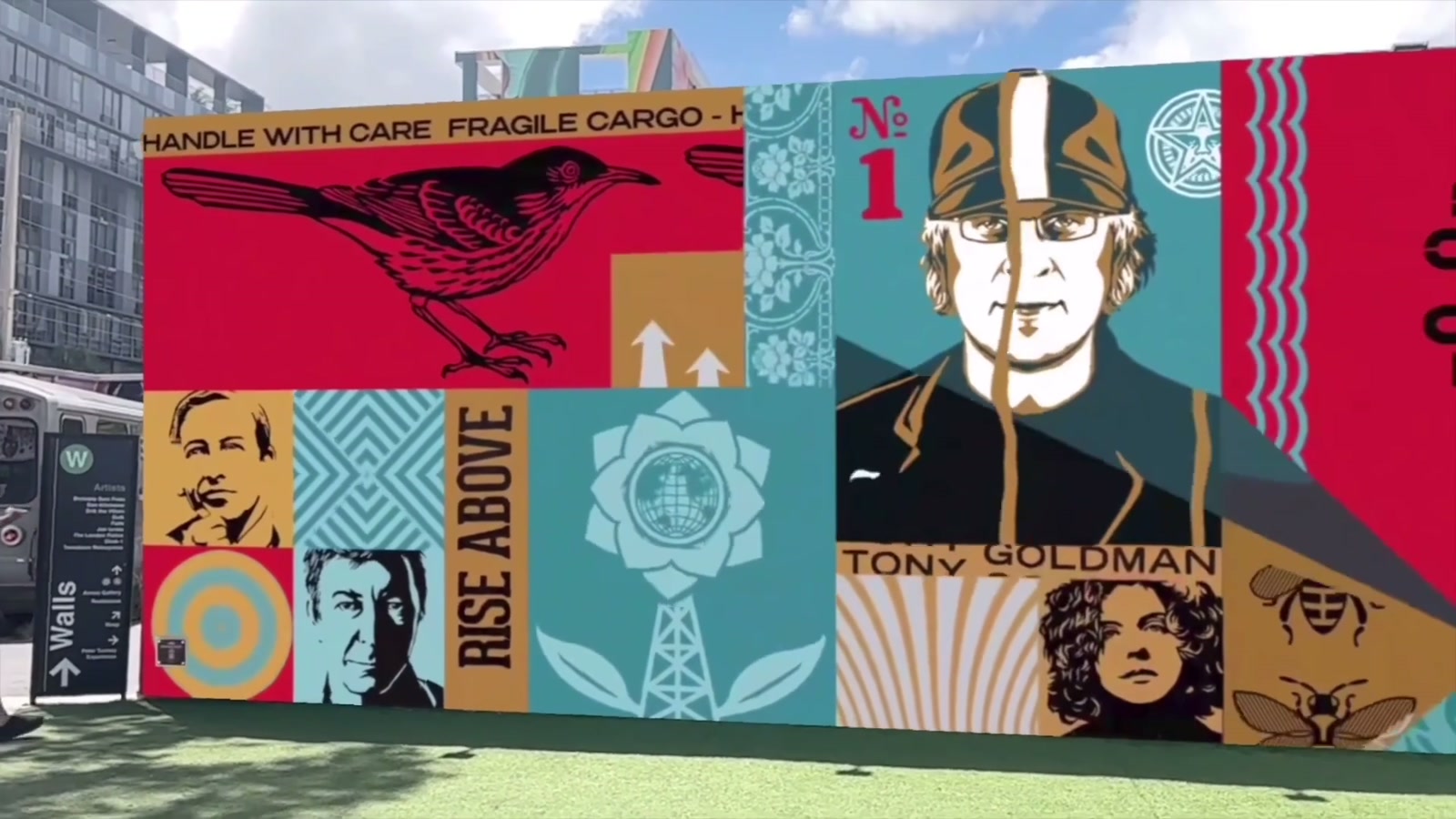 Shepard Fairey's AR mural at Wynwood Walls