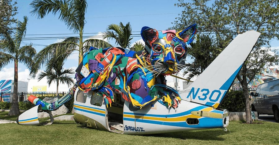 Bordalo ii mural at Wynwood Walls
