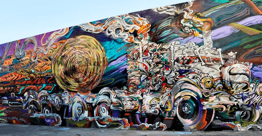 brandon opalka mural at Wynwood Walls