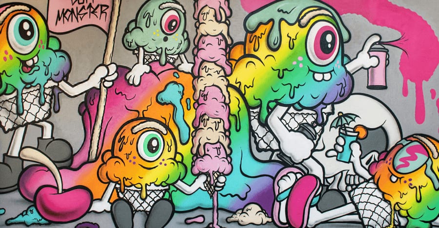 buff monster mural at Wynwood Walls