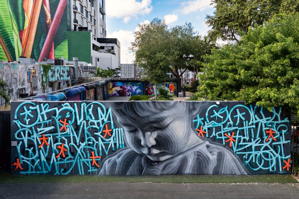 El Mac & Retna mural at Wynwood Walls