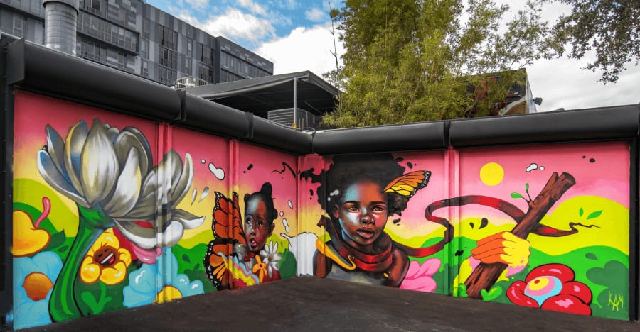 kayla may mural at Wynwood Walls