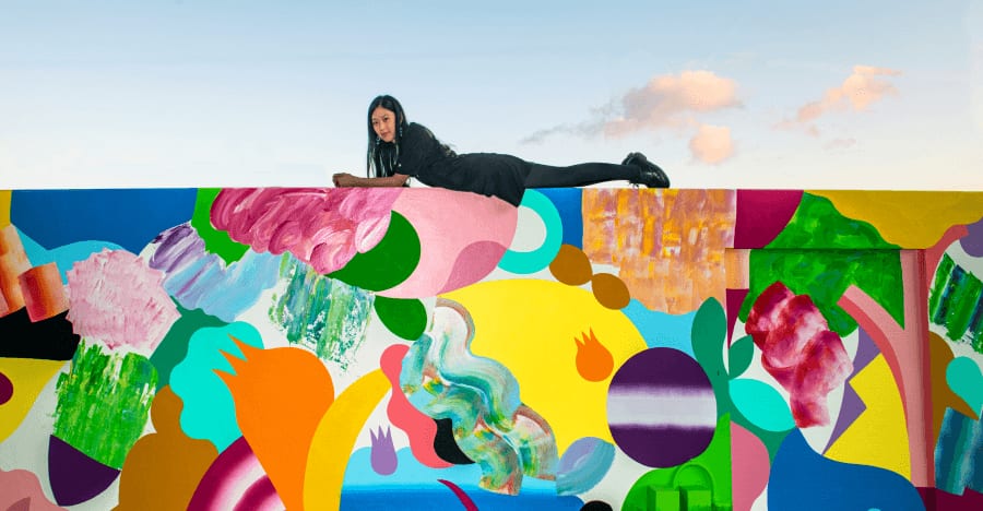 mina hamada mural at Wynwood Walls