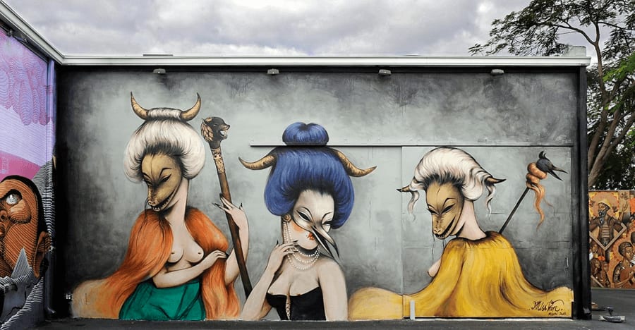 miss van mural at Wynwood Walls
