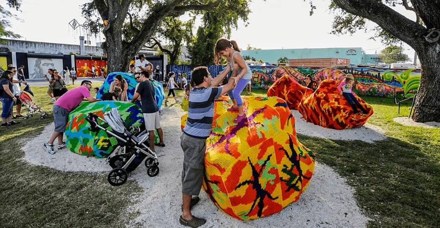 olek mural at Wynwood Walls
