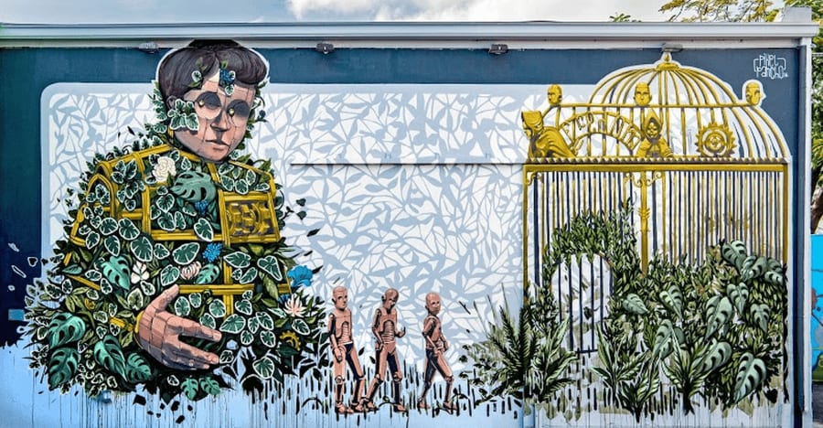 pixel pancho mural at Wynwood Walls
