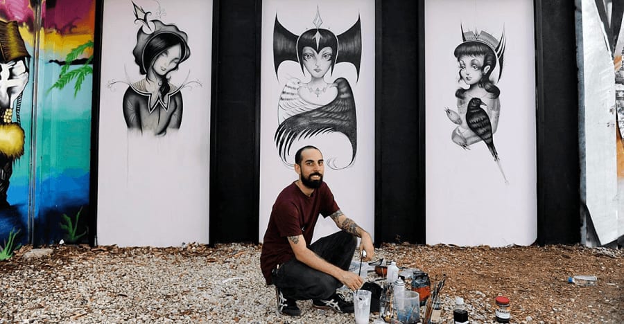 santiago rubino mural at Wynwood Walls