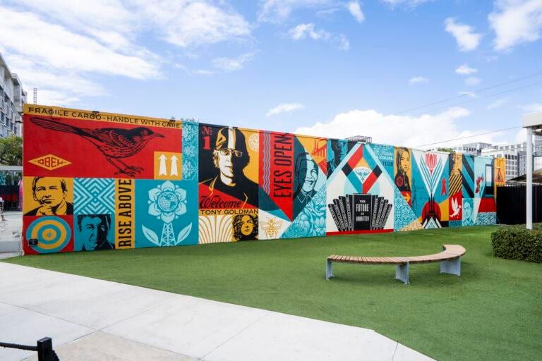 shepard fairey mural at Wynwood Walls