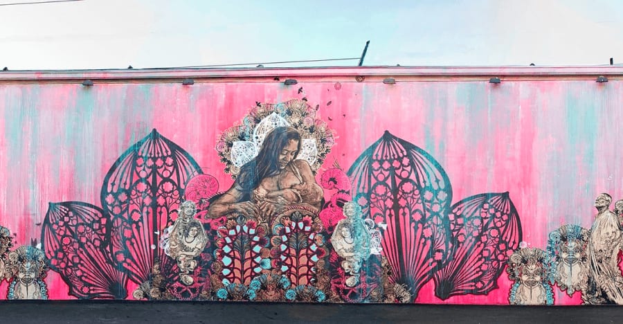 swoon mural at Wynwood Walls