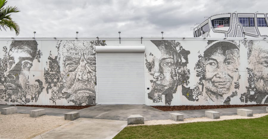 vhils mural at Wynwood Walls