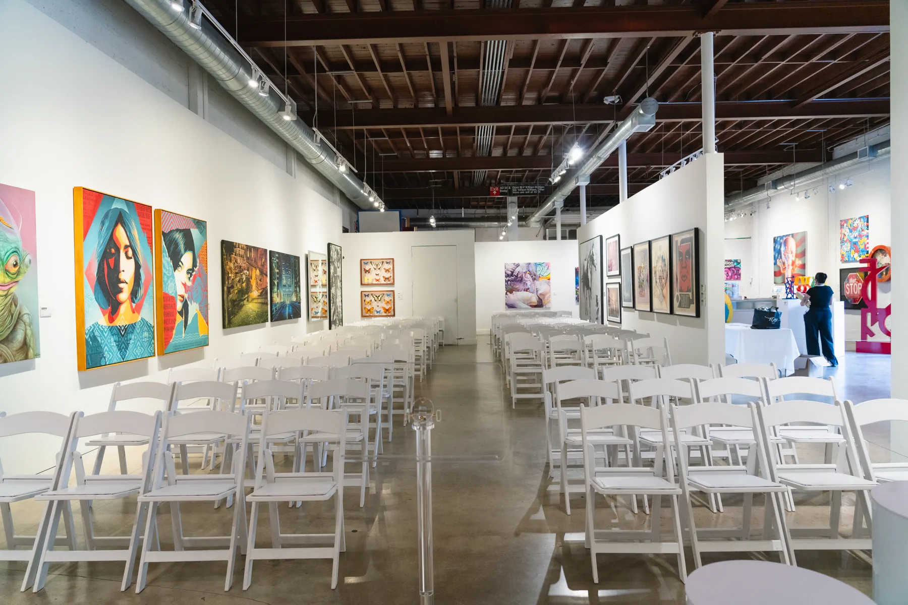 Gallery seating prepared for Gabrielle's Bat Mitzvah ceremony